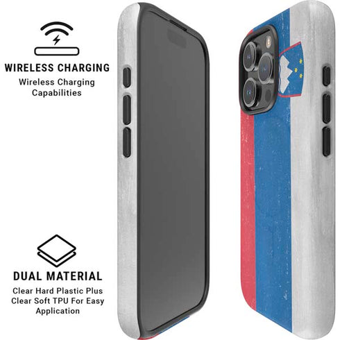 Slovenia Flag Distressed iPhone 16 Pro Max Magsafe Impact Case